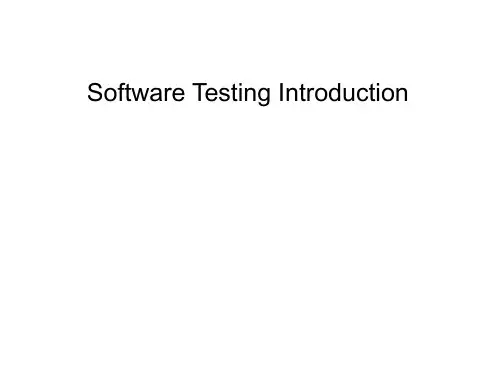 Software Testing Introduction