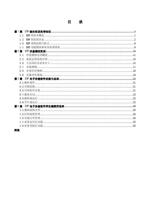 ERP沙盘模拟课程教程
