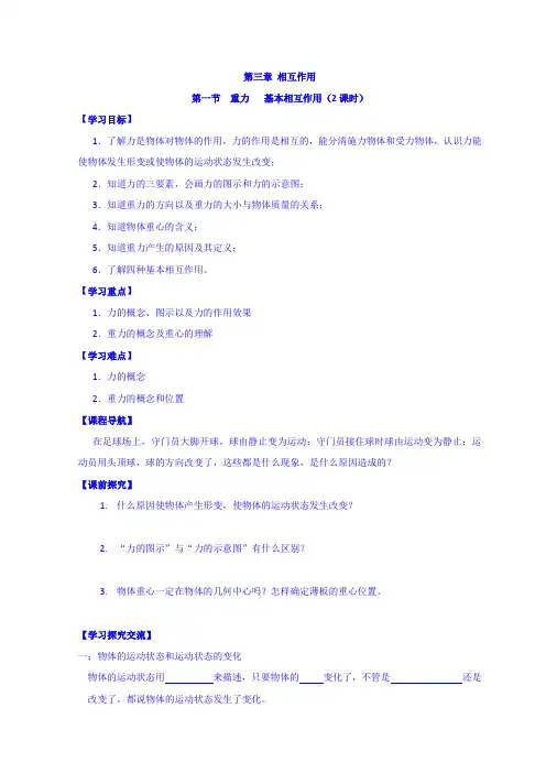 高中物理：3.1重力 基本相互作用  _2