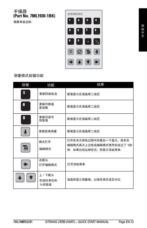 7ML1930-1BK手操器中文说明书