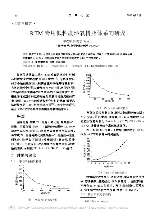 RTM专用低粘度环氧树脂体系的研究