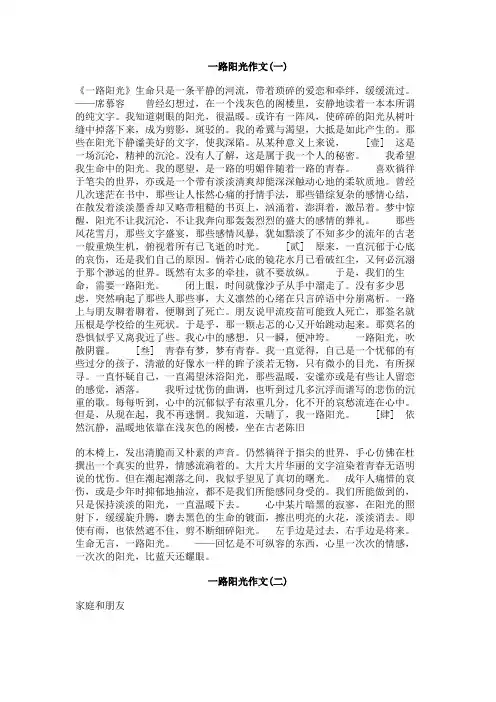 一路阳光作文