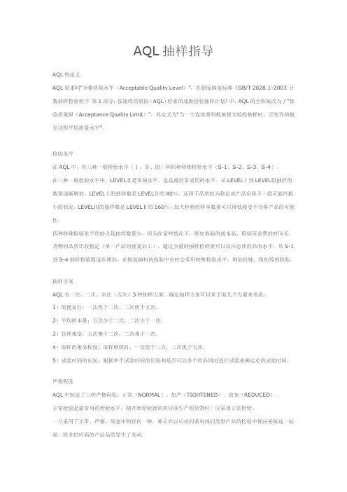 AQL抽样方案