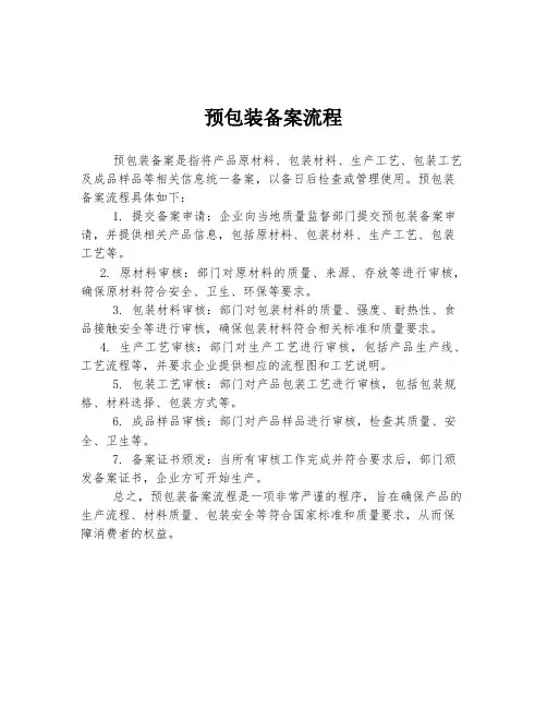 预包装备案流程