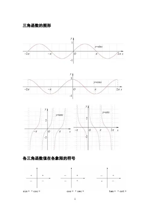 三角函数公式、图像大全 2