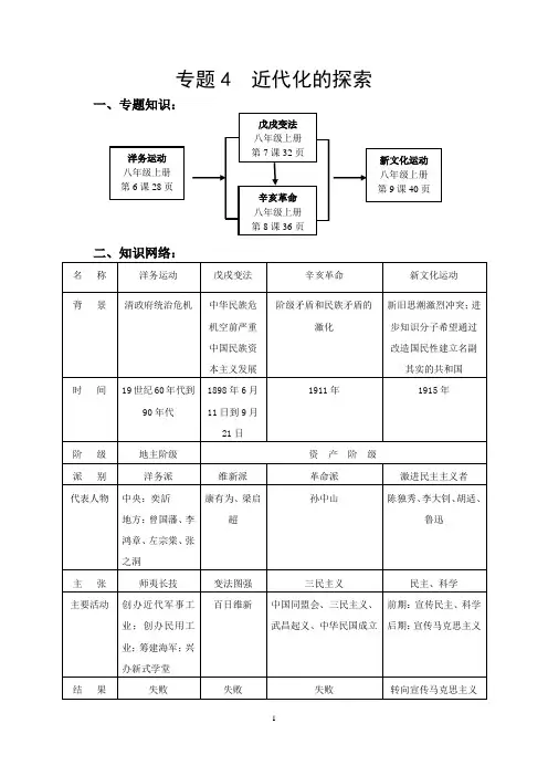 专题4---近代化的探索