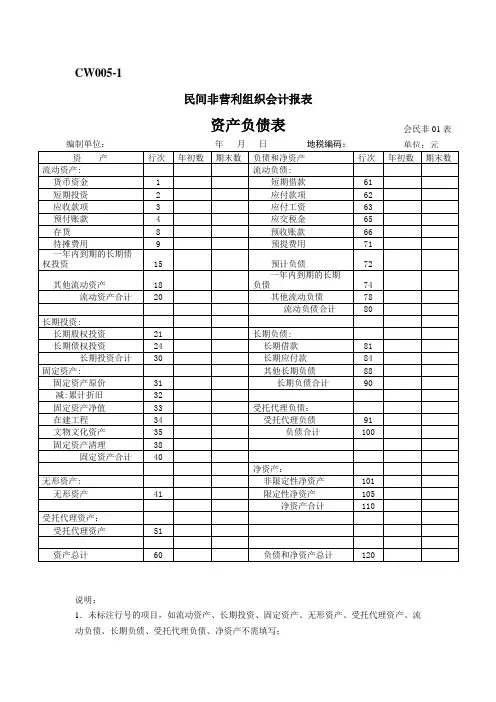 行业协会会计报表