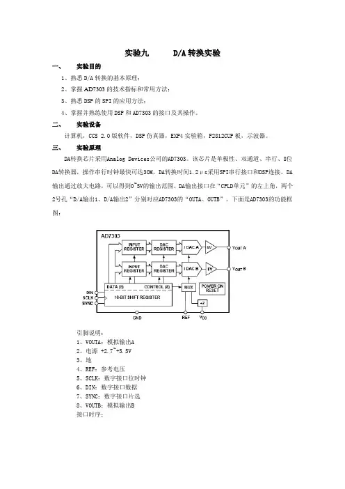 DA转换实验