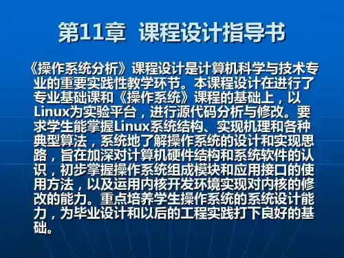 第11章课程设计指导书-PPT精选文档