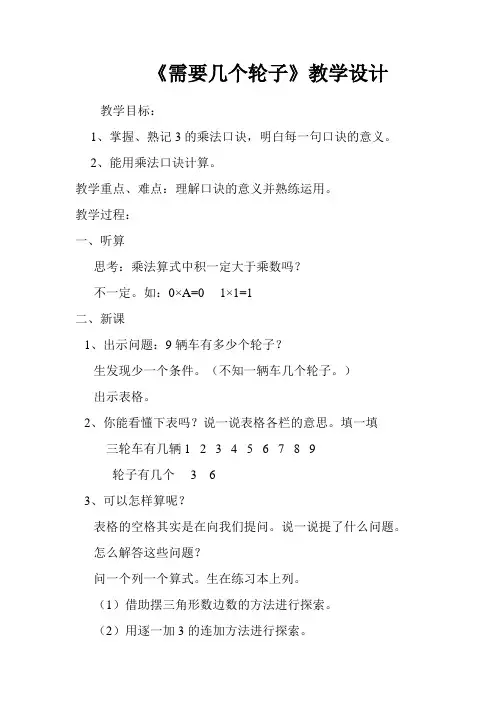 需要几个轮子