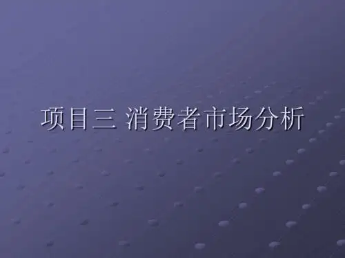 项目三 消费者市场分析