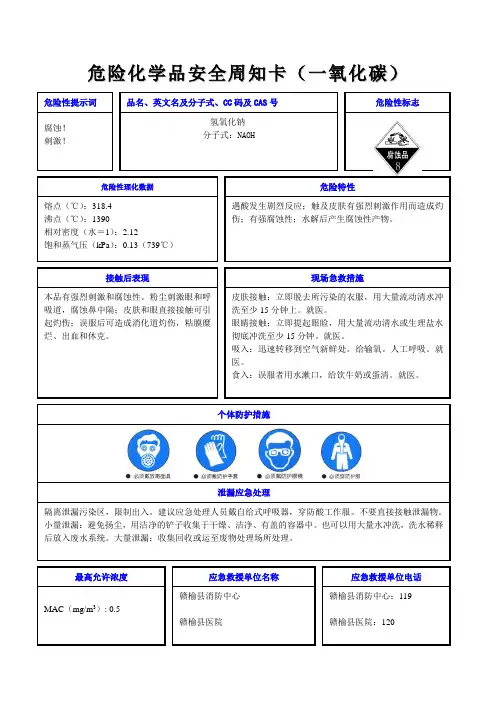 危险化学品安全周知卡(氢氧化钠)