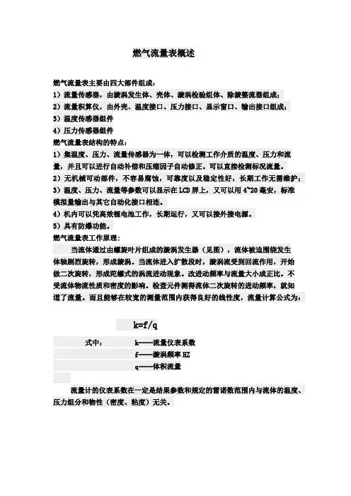 燃气流量表概述