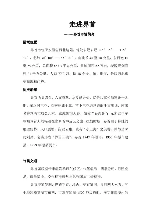 界首市情简介