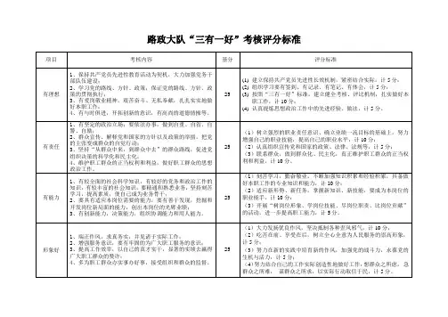党员“三有一好”考核评分标准