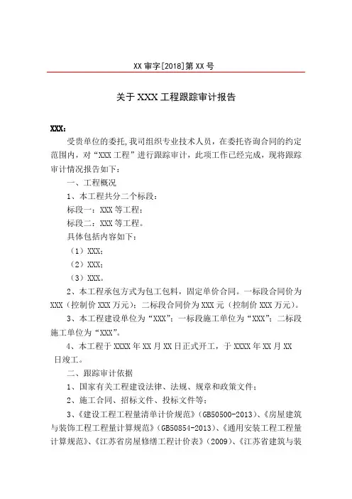 跟踪审计报告及建议