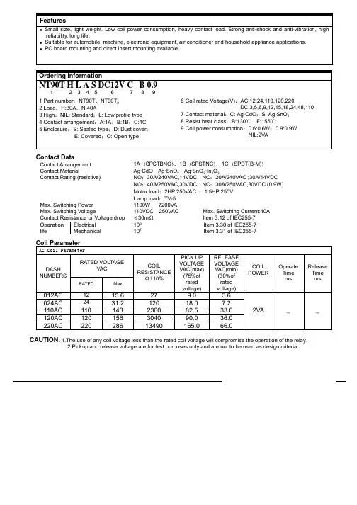 NT90TNLBDAC24VSF0.6中文资料