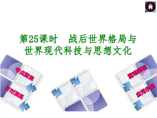 2014届中考历史复习方案课件:第25课时 战后世界格局与世界现代科技与思想文化