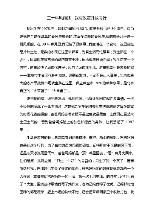 三十年风雨路,我与改革开放同行(网络发表)