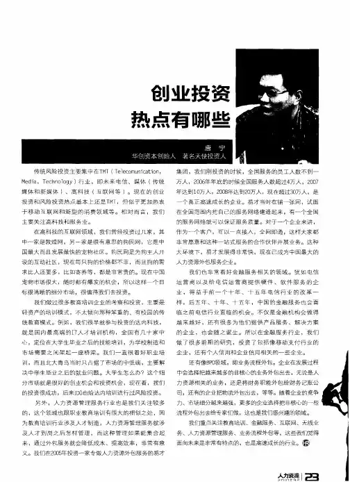 创业投资热点有哪些