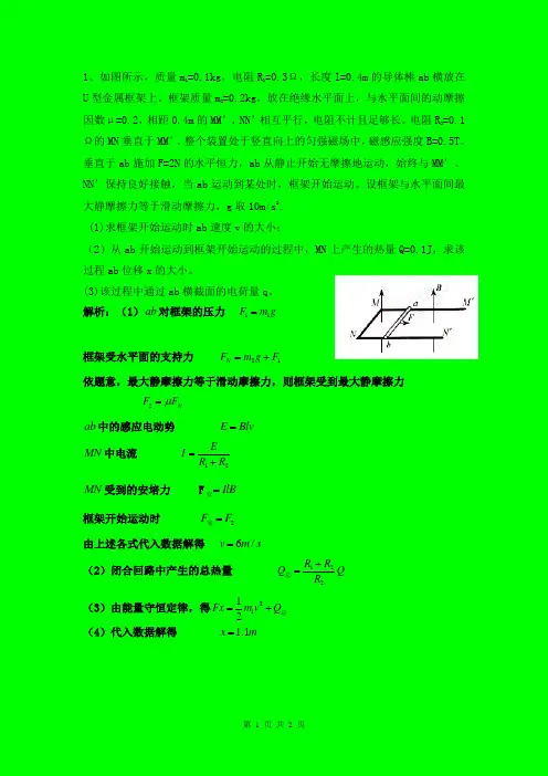 导体棒在磁场中运动情况