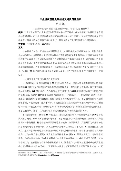 产业组织理论综述