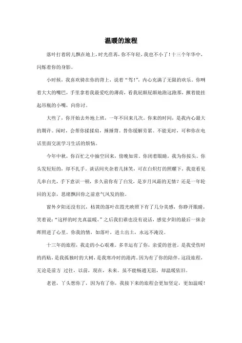 温暖的旅程_初中初一作文500字