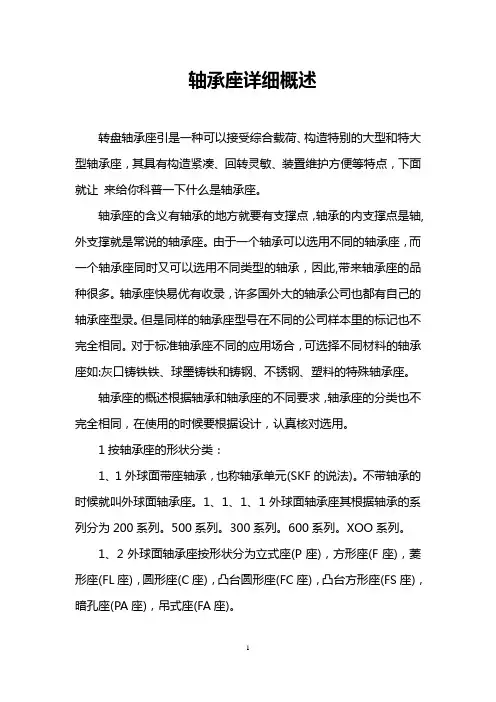 轴承座详细概述