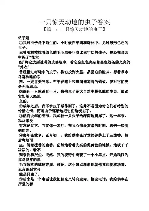 一只惊天动地的虫子答案