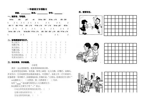 一年级看图写话专项