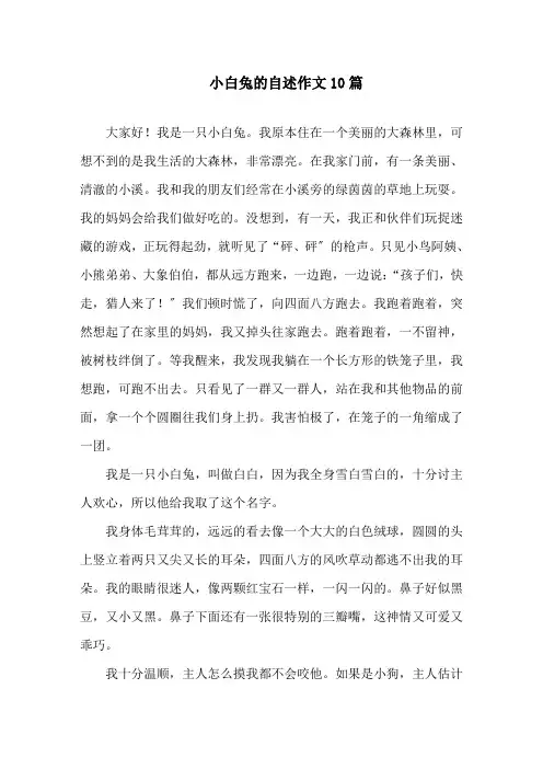 小白兔的自述作文10篇精选
