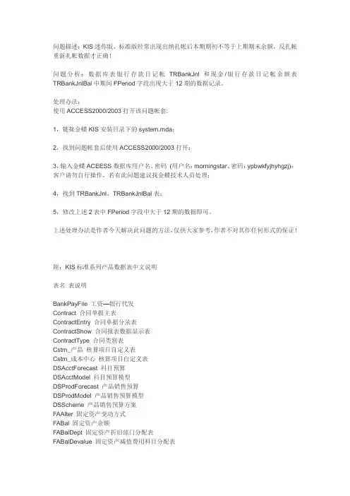 kis迷你版标准版数据库