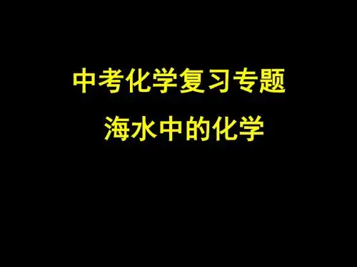 鲁教版九年级化学下册第八单元_海水中的化学1研究