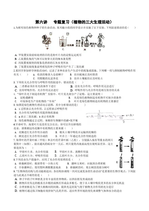 第六讲 植物的三大生理活动