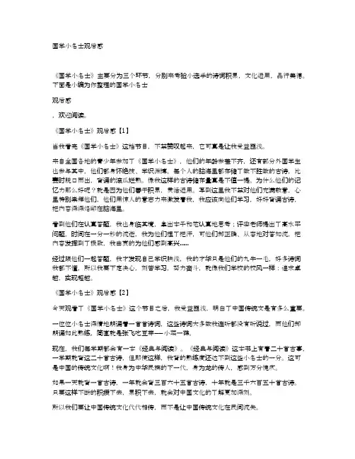 国学小名士观后感