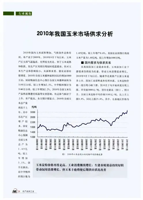 2010年我国玉米市场供求分析