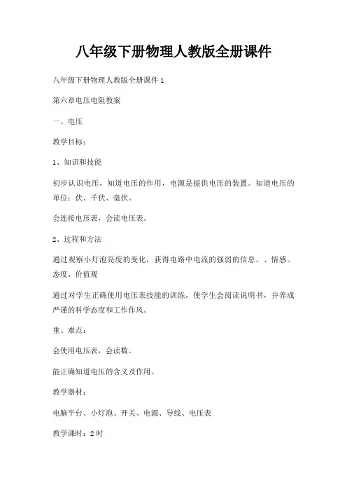 八年级下册物理人教版全册课件