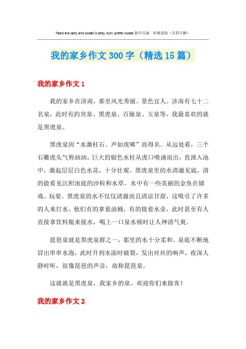 我的家乡作文300字(精选15篇) 2