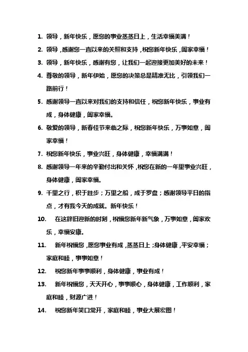 新年给领导的祝福语简短