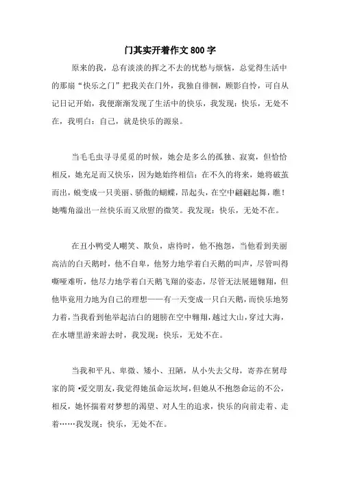 门其实开着作文800字