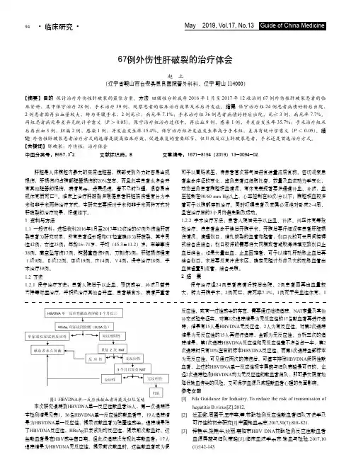 67例外伤性肝破裂的治疗体会