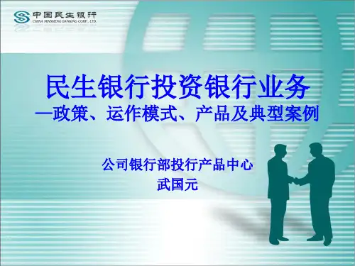 投资银行业务政策运作模式产品及典型案例(PPT 60页)