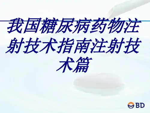 我国糖尿病药物注射技术指南注射技术篇PPT培训课件