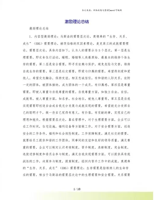 激励理论总结