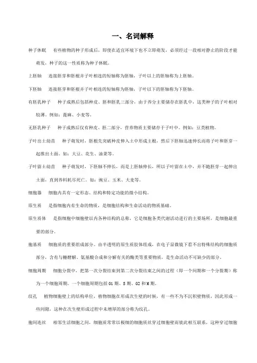 植物学试题及答案