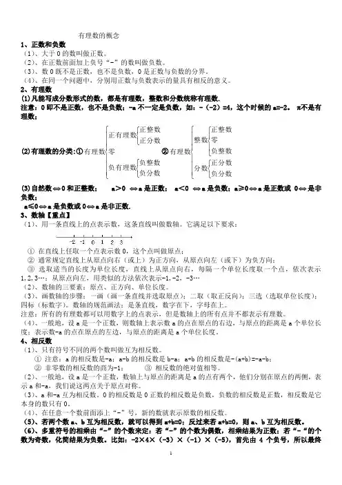 七年级数学上全册知识点整理