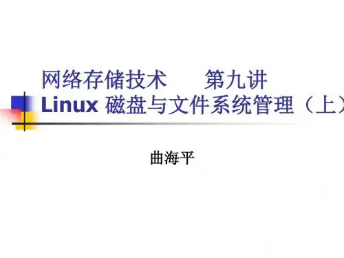 网络存储技术-09Linux磁盘与文件系统(上)