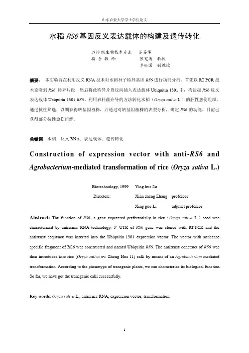 山东农业大学学士学位论文