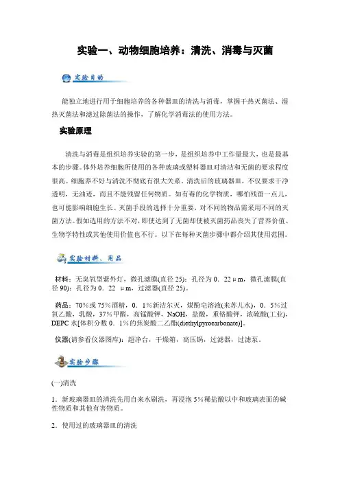实验一生命科学实验的清洗消毒与灭菌
