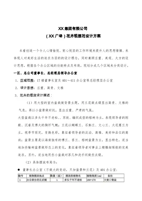 鲜花盆栽花卉植物租摆设计方案0324
